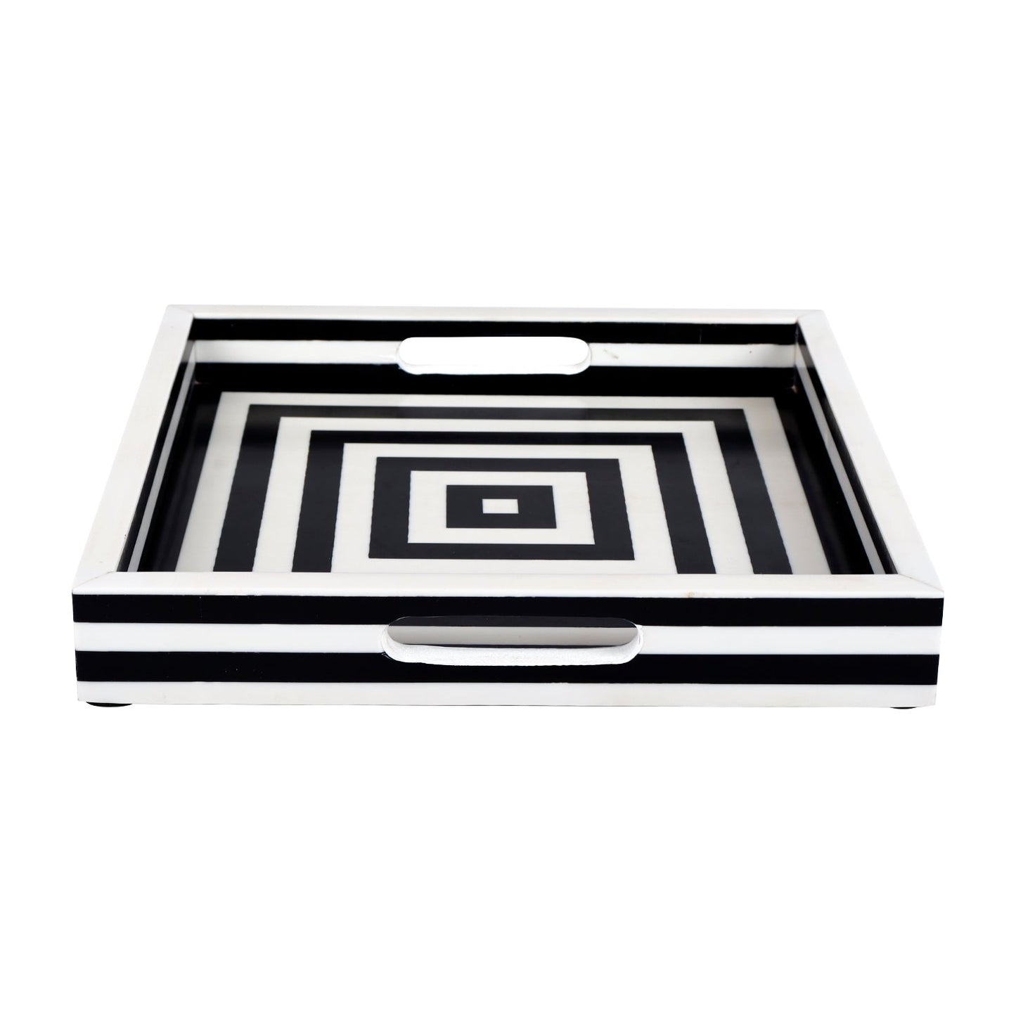 Decorative Tray Concentrics Black & White 12x12 inch