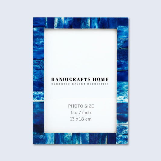 Photo Frames Chic Elegance Bone Inlay Blue 5x7 Inch