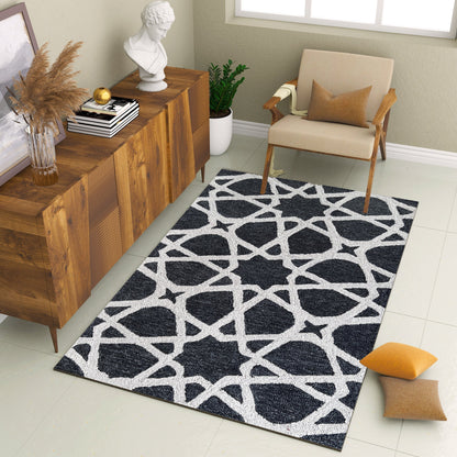 Premium Hand-Tufted Rug Made of 100% Wool  - Ash Zellig - 6x9 Feet