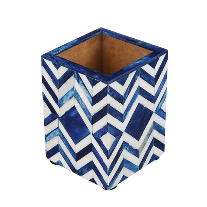 3x4 Pen & Pencil Holder Mosaic Chevron - in Blue, Grey