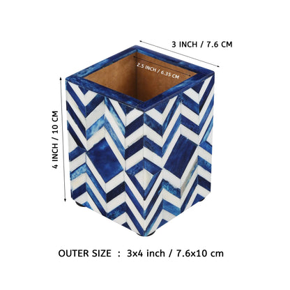 3x4 Pen & Pencil Holder Mosaic Chevron - in Blue, Grey