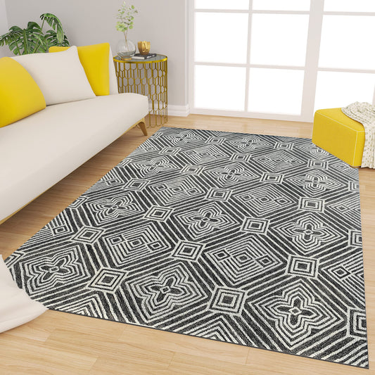 Premium Hand-Tufted Rug Made of 100% Wool  - Echos - 5x8 Feet