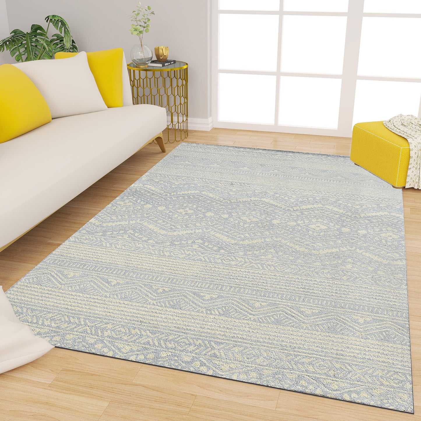 Premium Hand-Tufted Rug Made of 100% Wool  - Morning Mist - 5x8 Feet