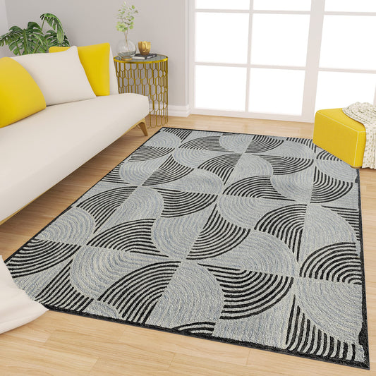 Premium Hand-Tufted Rug Made of 100% Wool  - Mono Loops - 3x5 Feet