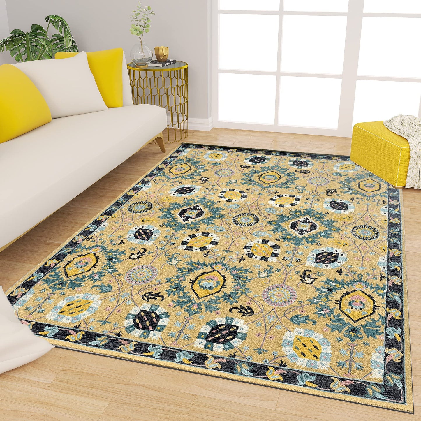 Premium Hand-Tufted Rug Made of 100% Wool  - Cankiri Garden - 3x5 Feet