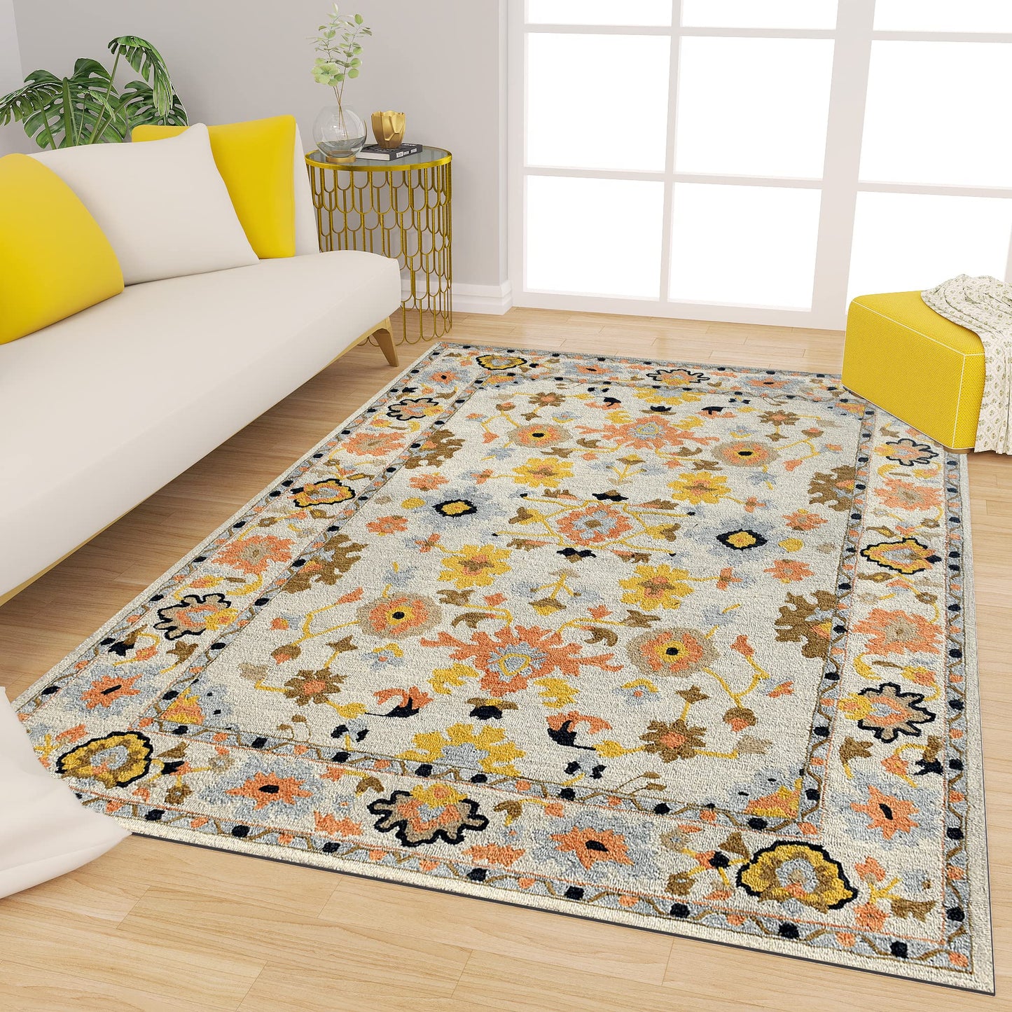 Premium Hand-Tufted Rug Made of 100% Wool  - Flora Meadow - 3x5 Feet