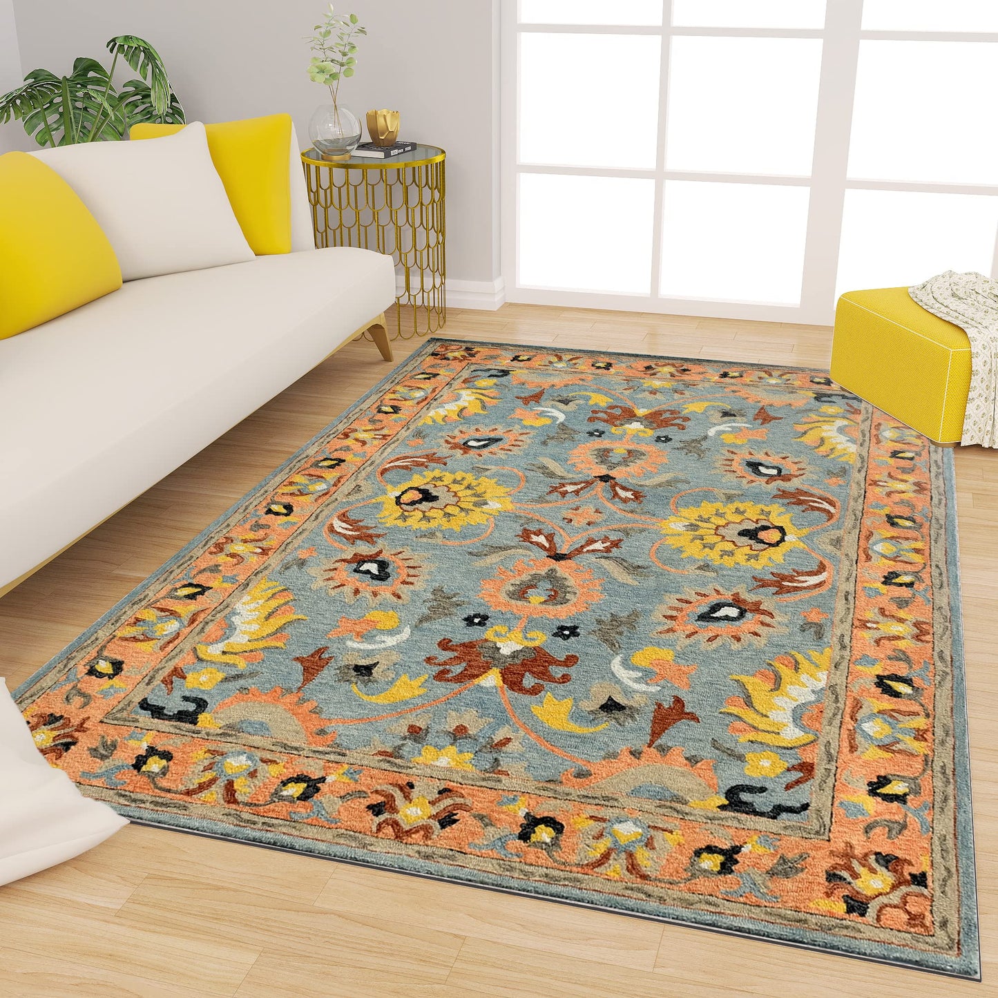 Premium Hand-Tufted Rug Made of 100% Wool  - Oui Versaille - 4x6 Feet