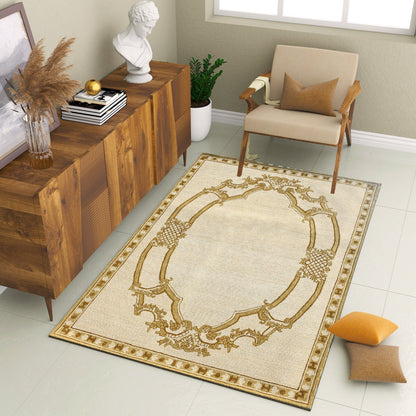 Premium Hand-Tufted Rug Made of 100% Wool  - Augustan Gold - 3x5 Feet