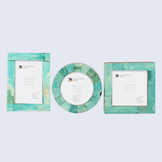 Baby Photo Frames Set of 3 Pieces Green (3x4, 3x3, 3x3 Inches)
