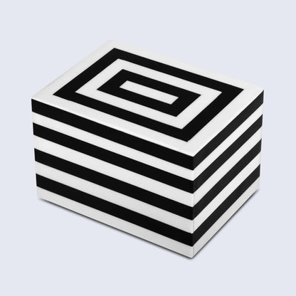 Decorative Box Medley Concentrics Pattern Black & White Available in 8 Sizes