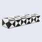 Decorative Box Triangle Art Pattern Black & White Available in 7 Sizes