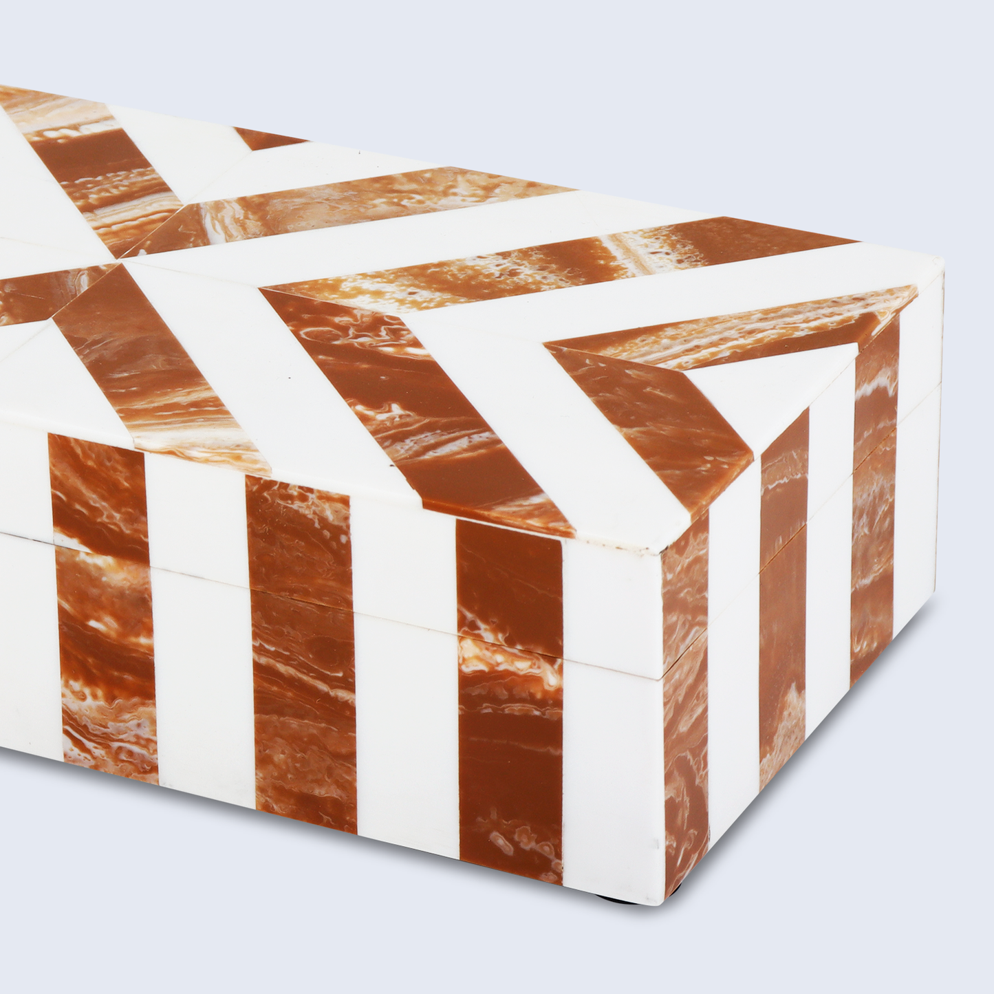 Decorative Box Chevron Brown 10x4.5x2.5 Inch