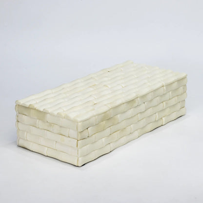 Decorative Box Ivory Bamboo White Available in 7 Sizes