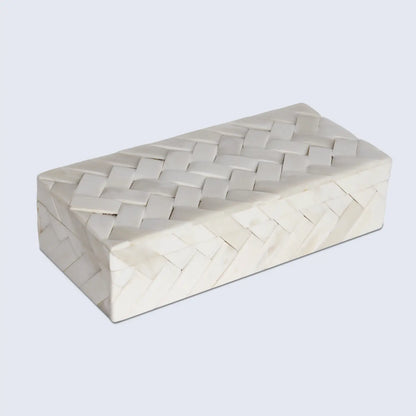 Decorative Box Ivory Braid White Available in 7 Sizes