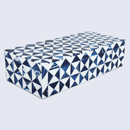 Decorative Box Marquet Indigo Pattern Blue & White Available in 8 Sizes