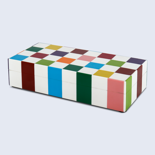 Decorative Box Medley Jester Pattern 10x4.5x2.5 Inch