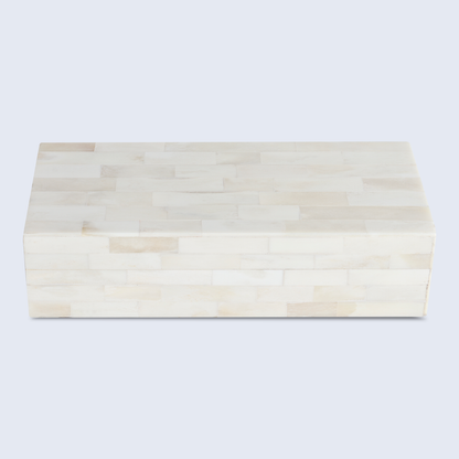 Decorative Box Bone Inlay White 10x4.5x2.5 Inch