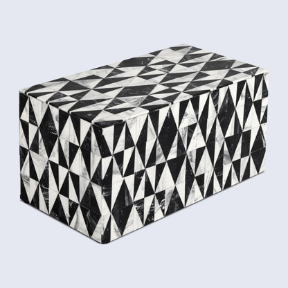 Decorative Box Medley Harlequin Pattern Black & White Available in 6 Sizes