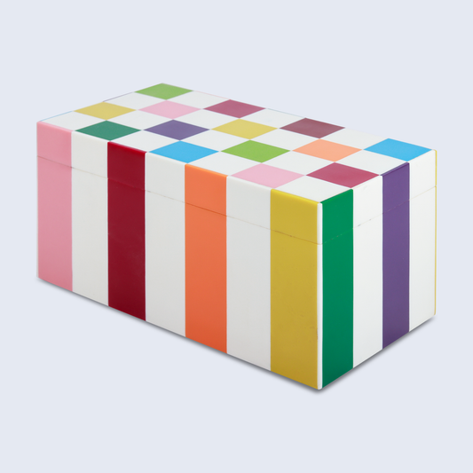 Decorative Box Medley Jester Pattern 10x5x5 Inch