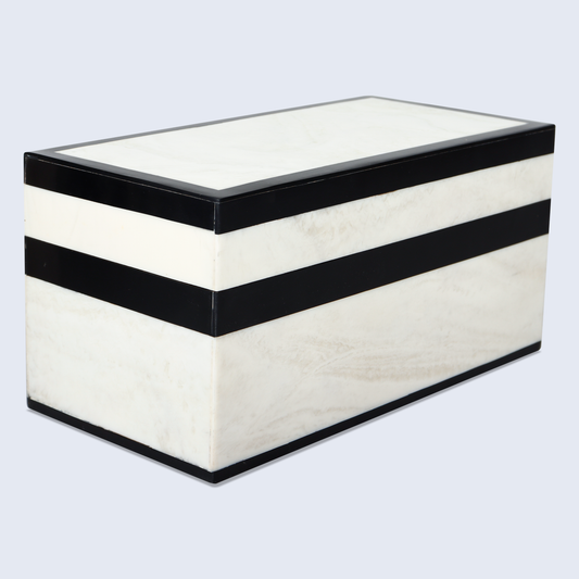 Decorative Boxes Mono Court Black & White 10X5X5 Inch