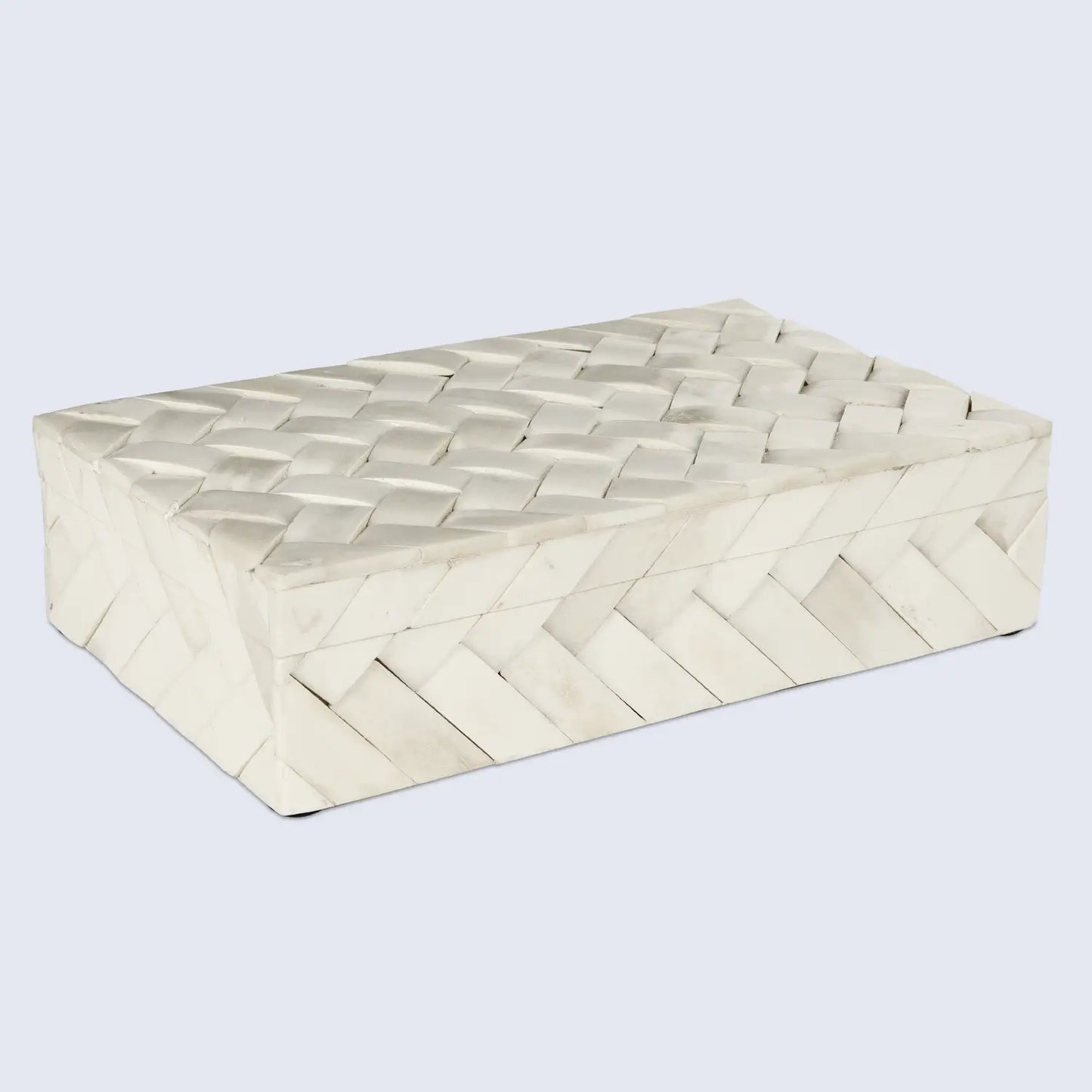 Decorative Box Ivory Braid White Available in 7 Sizes