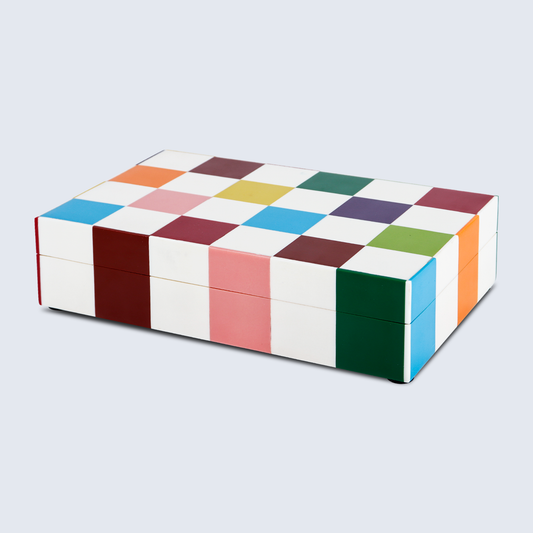 Decorative Box Medley Jester Multi Color 10x6x2.5 Inch
