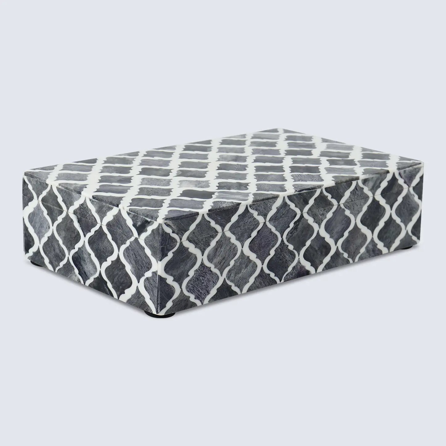 Decorative Box Moroccan Pattern Grey & White Available in 7 Sizes