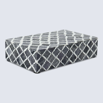 Decorative Box Moroccan Pattern Grey & White Available in 7 Sizes