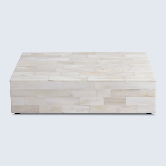 Decorative Box White Bone Inlay 10x6x2.5 Inch