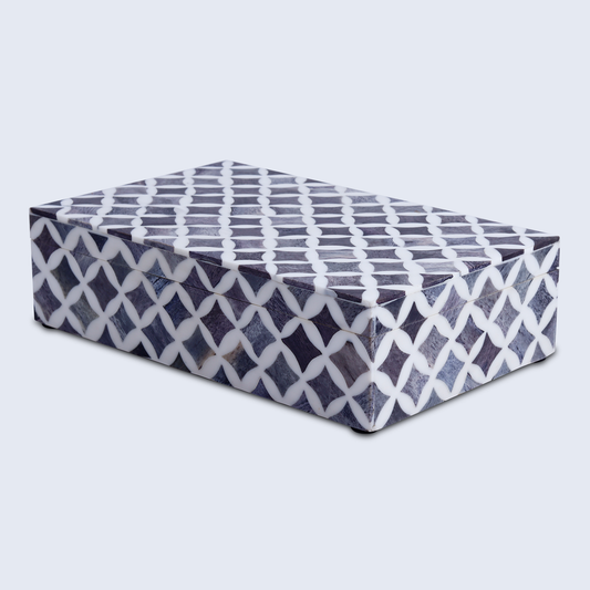 Decorative Box Star Slate White & Grey 10x6x2.5 Inch