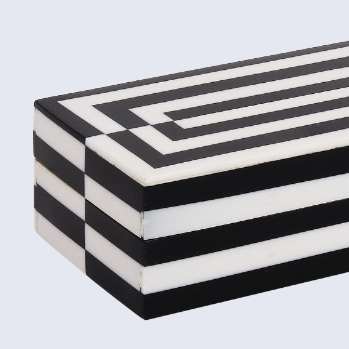 Decorative Boxes Puzzle Slide Black & White 8x6x1.5 Inch