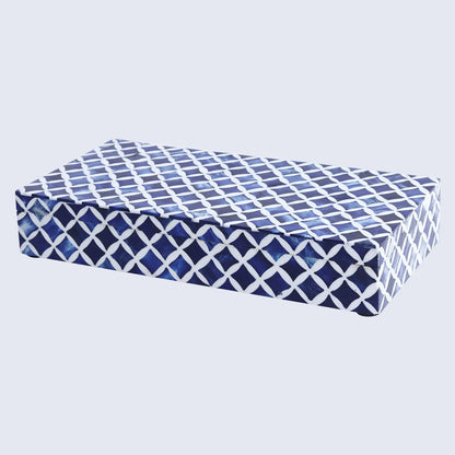 Decorative Box Star Pattern Blue & White Available in 7 Sizes