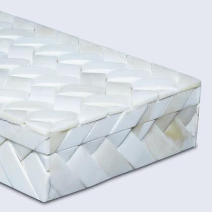 Decorative Box Ivory Braid White Available in 7 Sizes