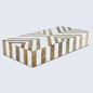 Decorative Box Marquet Chevron Pattern Brown & White Available in 8 Sizes