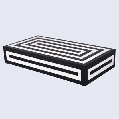 Decorative Box Medley Concentrics Pattern Black & White Available in 8 Sizes