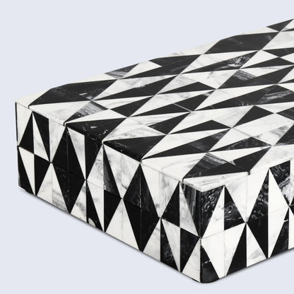 Decorative Box Medley Harlequin Pattern Black & White Available in 6 Sizes