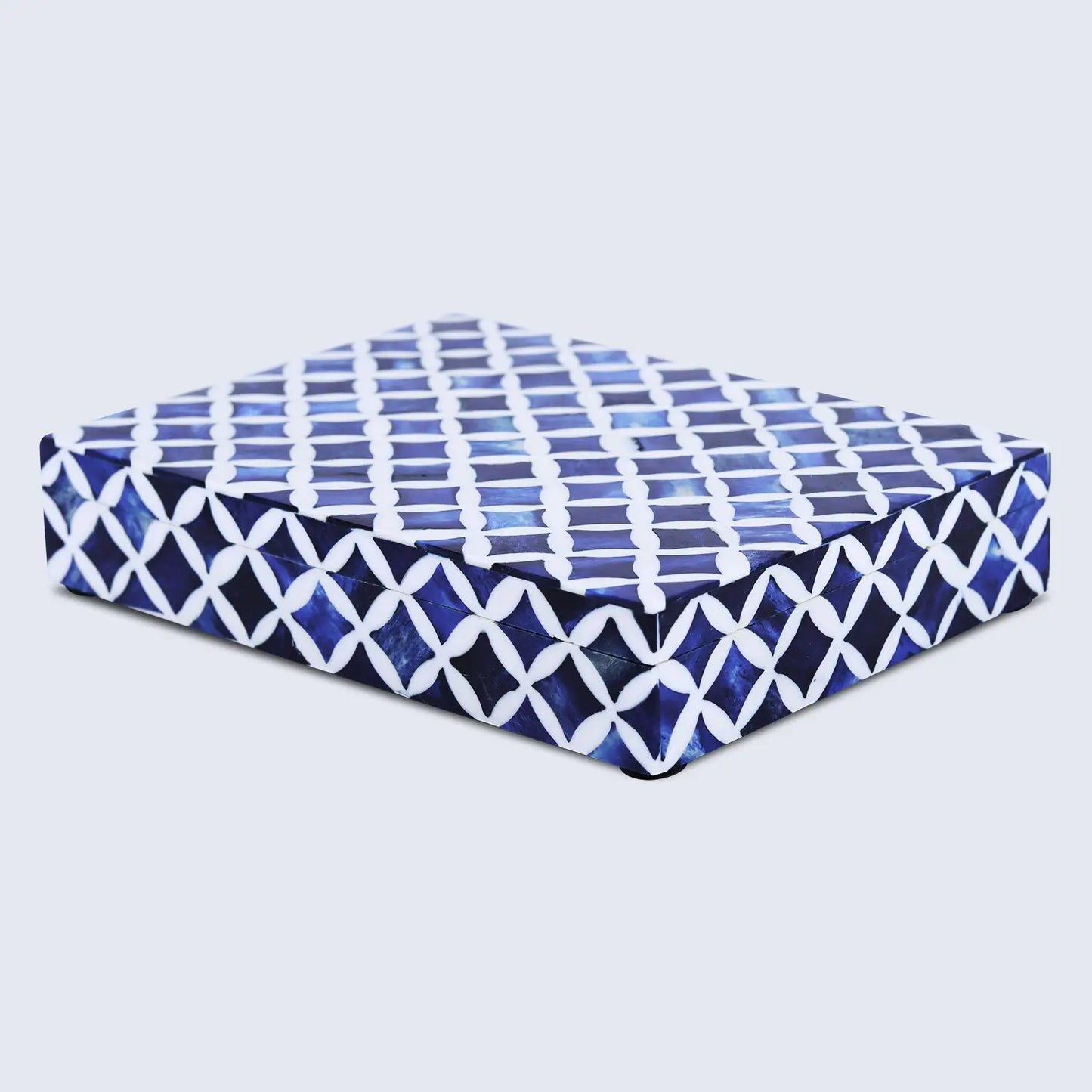 Decorative Box Star Pattern Blue & White Available in 7 Sizes