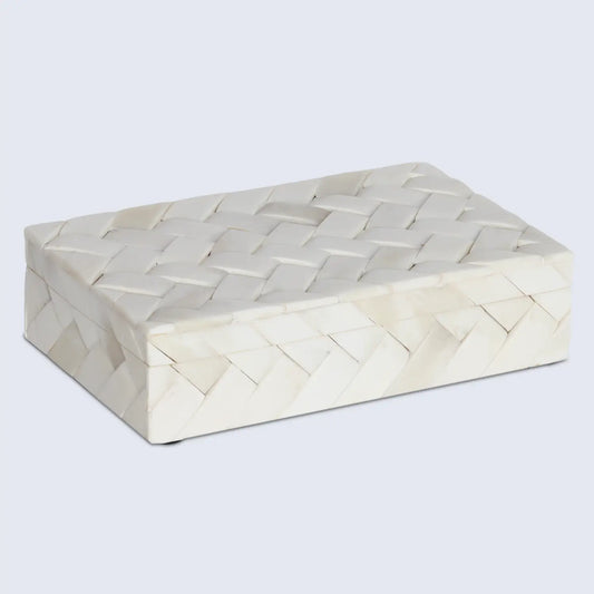 Decorative Box Ivory Braid White Available in 7 Sizes