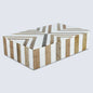 Decorative Box Marquet Chevron Pattern Brown & White Available in 8 Sizes