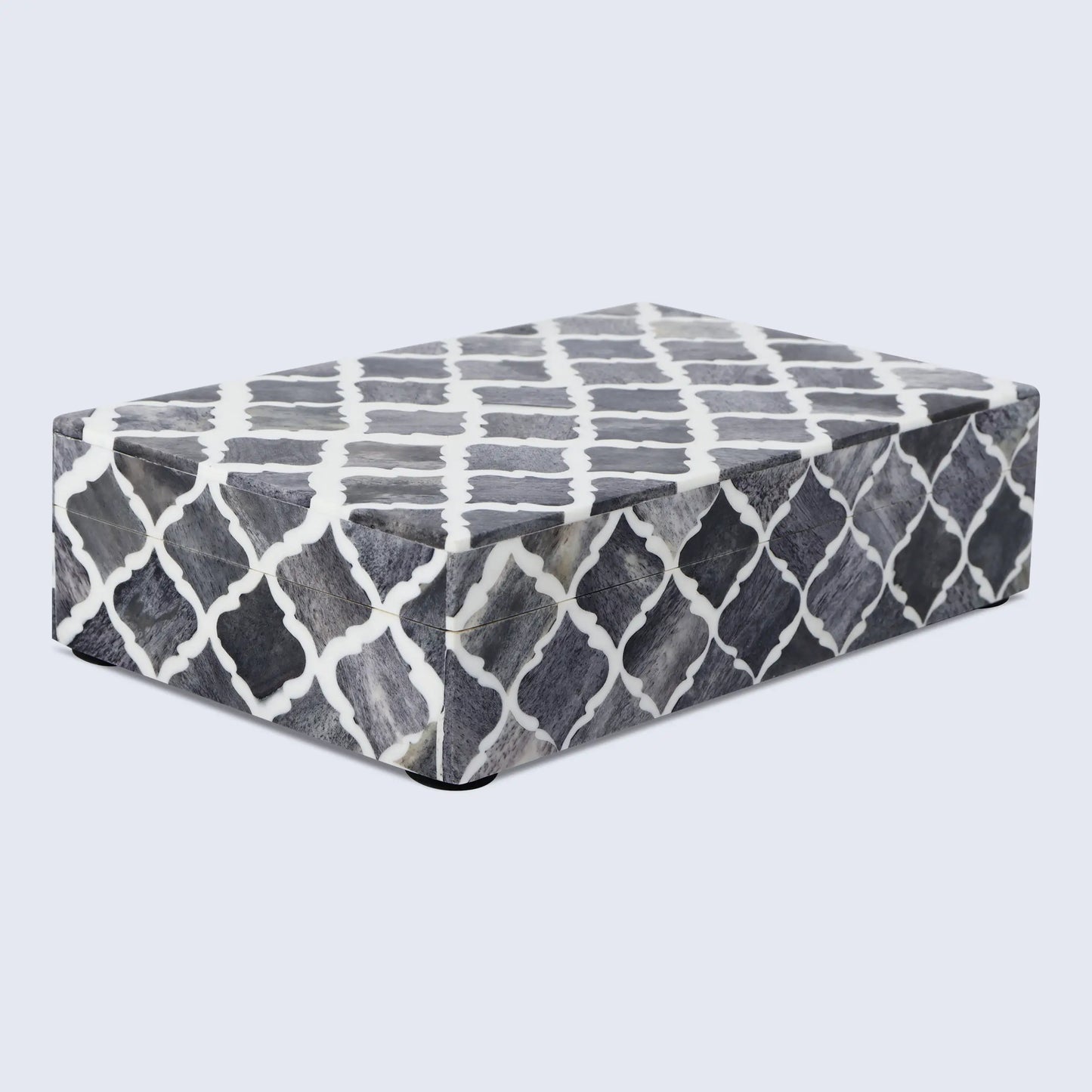 Decorative Box Moroccan Pattern Grey & White Available in 7 Sizes