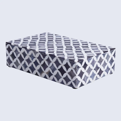 Decorative Box Star Pattern Slate White Available in 7 Sizes