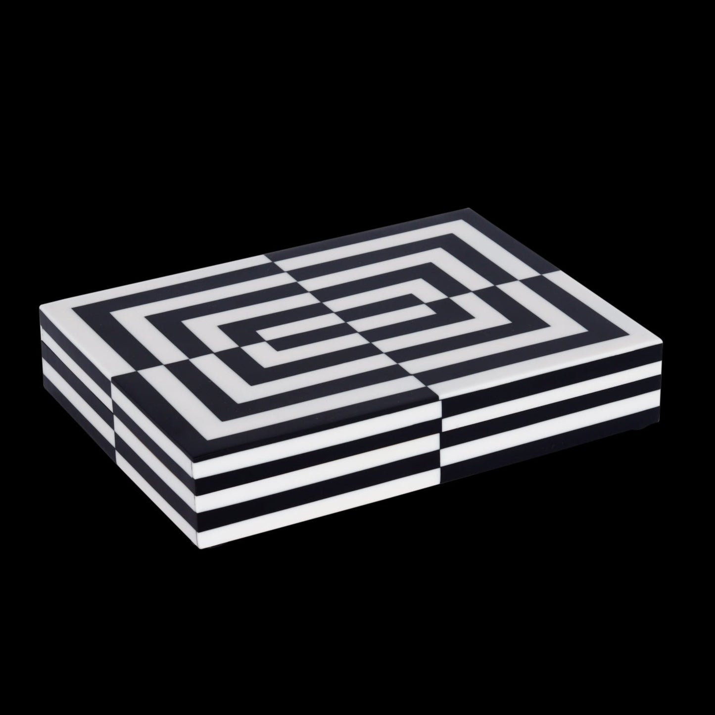Decorative Boxes Puzzle Slide Black & White 8x6x1.5 Inch