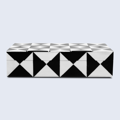 Decorative Box Triangle Black & White 8x5 Inch