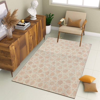 Premium Hand-Tufted Rug Made of 100% Wool  - Blush Zellig - 5x8 Feet