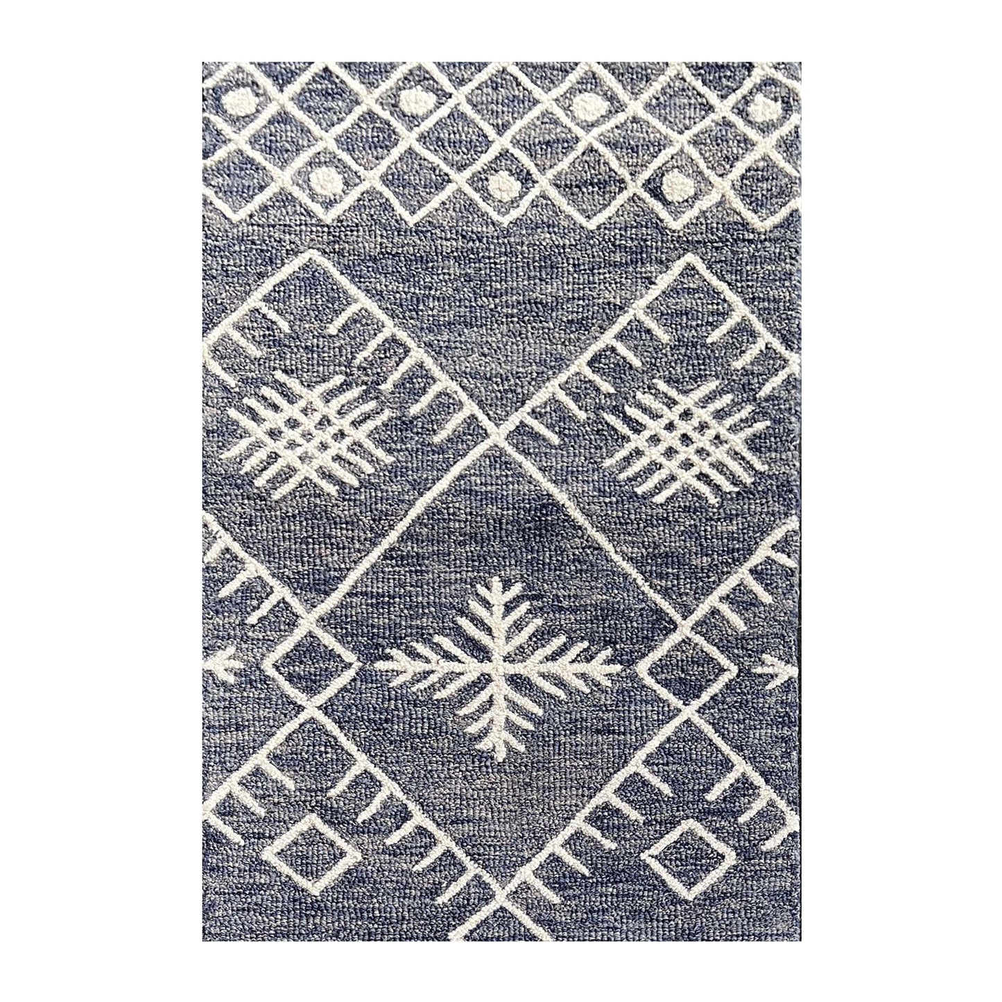 Premium Hand-Tufted Rug Made of 100% Wool  - Snowfall - 2x8 Feet