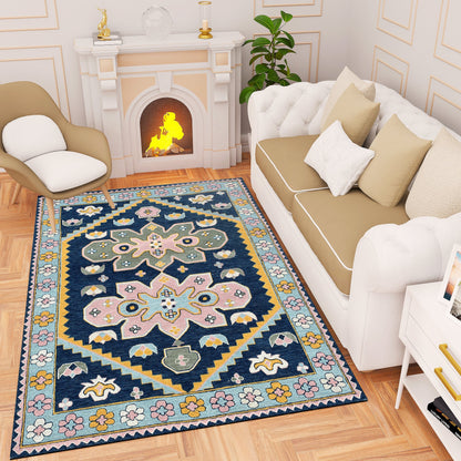 Premium Hand-Tufted Rug Made of 100% Wool  - Lotus Bloom - 5x8 Feet