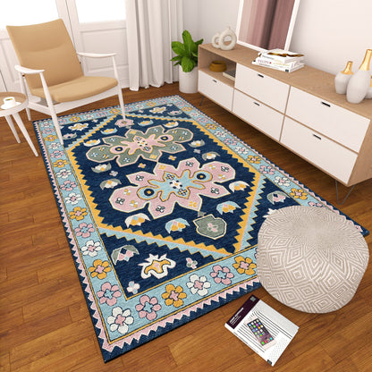 Premium Hand-Tufted Rug Made of 100% Wool  - Lotus Bloom - 4x6 Feet