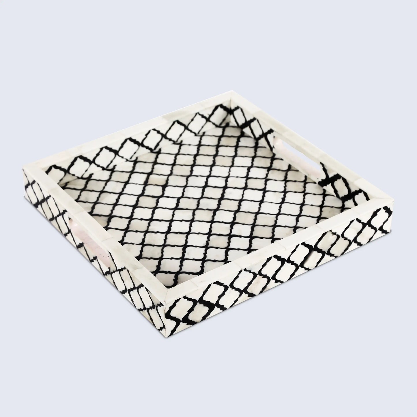 Decorative Tray Moroccan Pattern Black & White- Available in 3 Sizes