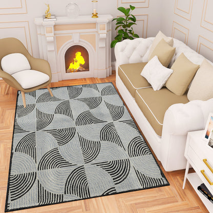 Premium Hand-Tufted Rug Made of 100% Wool  - Mono Loops - 3x5 Feet