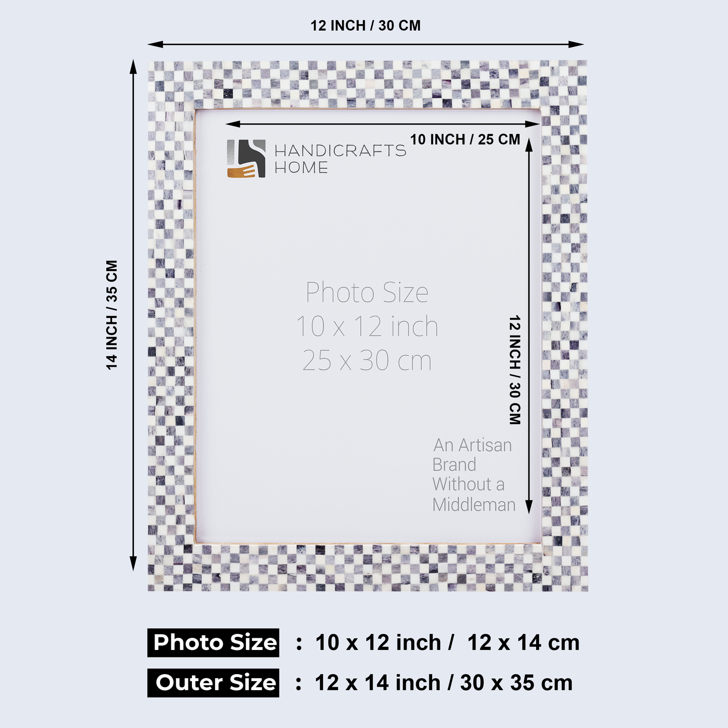 10x12 Checkered Picture Frames Handmade Decor Gift & Poster Frame